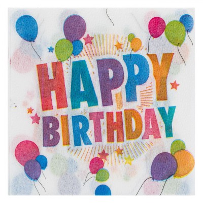 șervețele DeLycs, Happy Birthday, Set 80 Bucăți, Multicolor, Dimensiune 33x33 cm foto