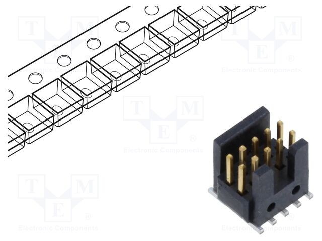 Conector şiruri pini tată SAMTEC PIN 10 1,27mm aurit SMT soclu rolă