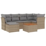 Cumpara ieftin Patio Sofa Set 7-Locuri Amestec de bej si gri deschis