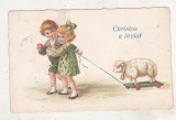 Bnk cp Felicitare uzata 1911 - Christos a inviat, Circulata, Iasi, Printata