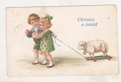bnk cp Felicitare uzata 1911 - Christos a inviat foto