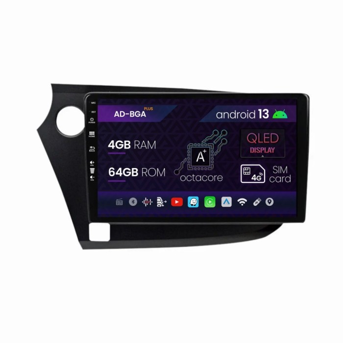 Navigatie Honda Insight (2009-2014), Android 13, A-Octacore 4GB RAM + 64GB ROM, 9 Inch - AD-BGA9004+AD-BGRKIT009