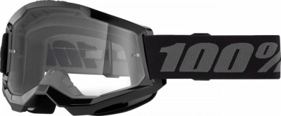 Ochelari cross/atv 100% Strata 2 Junior Black, lentila transparenta, culoare ram... Cod Produs: MX_NEW 26013502PE foto