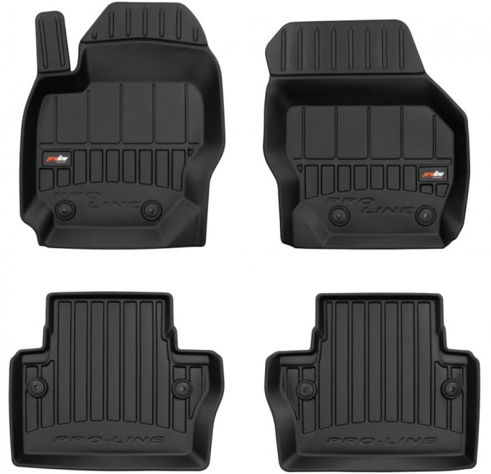 Set Covorase Auto Cauciuc Negro Volvo XC70 2 2014-2016 Pro Line Tip Tavita 3D 3D407855