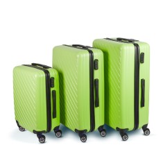 Set 3 Valize/Trolere Rigide din ABS++ cu Cifru si Roti Detasabile, Verde foto