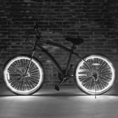 Kit fir luminos el wire pentru tuning roti bicicleta, lungime 4 m, invertoare