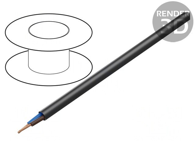 Cablu Electric Negru 2x4mm2 H07RN-F 450/750V