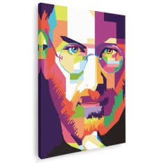 Tablou portret Steve Jobs WPAP pop art, multicolor 1386 Tablou canvas pe panza CU RAMA 20x30 cm