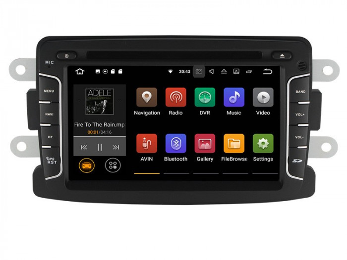 Navigatie Auto Multimedia cu GPS Dacia Logan Duster Sandero Logdy Dokker Renault, Android 10, 2 GB RAM + 16 GB ROM, Internet, 4G, Aplicatii, Waze, Wi-