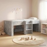 Cumpara ieftin Cadru de Pat Inalt pentru Copii Gri Beton 90 x 200 cm