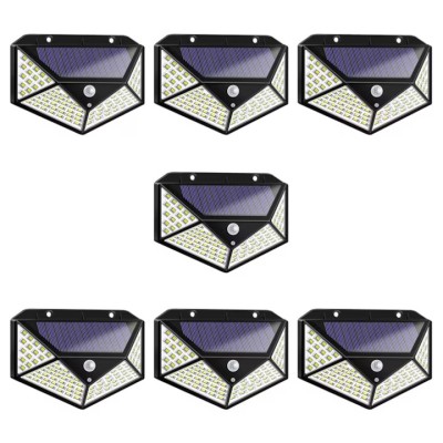 Set 7 lampi cu incarcare solara , senzor miscare, 3 trepte de iluminare, 100 LED foto
