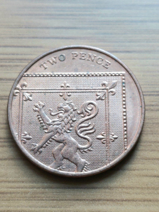 Moneda Anglia Two Pence 2015 -Luciu de batere