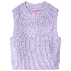 Vestă pulover pentru copii tricotată, liliac deschis, 140