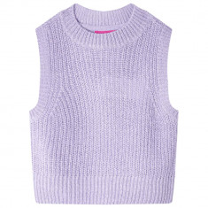 Vesta pulover pentru copii tricotata, liliac deschis, 140 GartenMobel Dekor