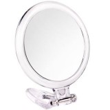 Oglindă de buzunar rotundă, transparentă, cu m&acirc;ner pliabil, 10 cm, CMCLASS