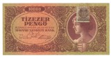 SV * Ungaria 10000 PENGHEI / TIZEZER PENGO 1945 * varianta cu timbru * XF +