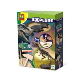 Set creativ Dino si excavarea scheletului 2 in 1 - T-rex, SES Creative