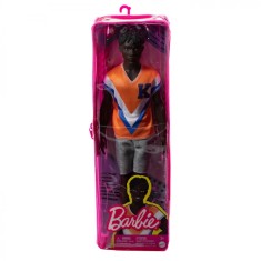 BARBIE PAPUSA BAIAT FASHIONISTAS BRUNET CU TRICOU PORTOCALIU SuperHeroes ToysZone foto