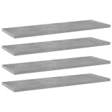 VidaXL Plăci bibliotecă, 4 buc., gri beton, 60 x 20 x 1,5 cm, PAL