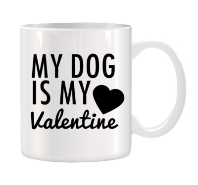 Cana alba ceramica personalizata My dog is my Valentine, INOVATIX&amp;reg;. 330ml foto