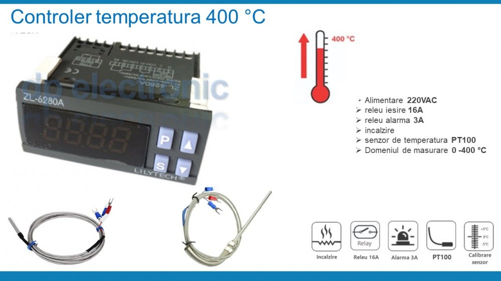 Termostat electronic digital Controler temperatura 220 V 5-400 °C |  Okazii.ro