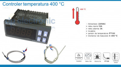 Termostat electronic digital Controler temperatura 220 V 5-400 &amp;deg;C foto