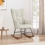 vidaXL Scaun balansoar, alb crem, catifea 328148