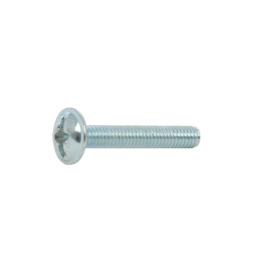 Surub cu filet metric, cu cap bombat combinat, otel, zincat alb, M4 x 20 mm, 12 bucati foto