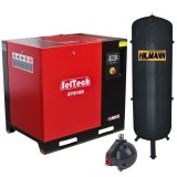 Cumpara ieftin Pachet Compresor cu surub SelTech 7.5kw - 10 bar cu butelie 270 litri si valva automata pentru evacuare condens