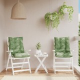VidaXL Perne de scaun spătar jos, 2 buc., model frunze, textil oxford
