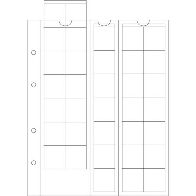 File PVC de rezerva OPTIMA pentru 35 monede de dimensiune 27 mm - 5 buc. pack. foto