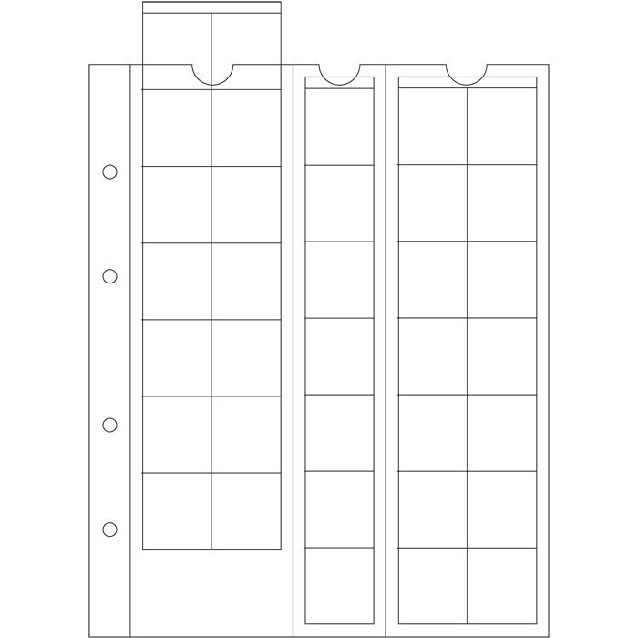 File PVC de rezerva OPTIMA pentru 35 monede de dimensiune 27 mm - 5 buc. pack.