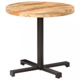 Masă bistro vidaXL lemn mango nefinisat &Oslash;80x75cm rotund maro. Masă bar, cafenea, HORECA, stabilă