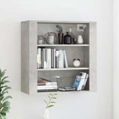 Gossi dulap de perete, gri beton, 80x33x80 cm, lemn prelucrat
