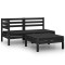 Gossi set mobilier de gradina, 3 piese, negru, lemn masiv de pin