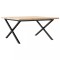 Masa de cafea, cadru X, 80x80x45,5 cm, lemn masiv pin si Otel