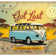 Placa metalica - Volkswagen - Get Lost - 30x40 cm