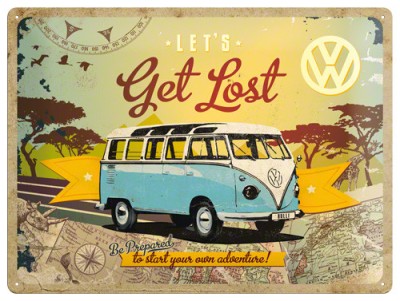 Placa metalica - Volkswagen - Get Lost - 30x40 cm foto