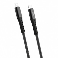 Cablu Date si Incarcare USB Type-C la Lightning XO Design NB123, PD 18W, 1 m, Negru
