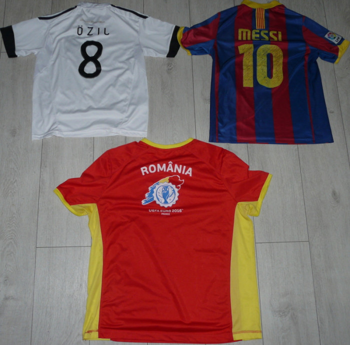 Tricou fotbal Romania Euro 2016 150 lei,Barcelona-Messi 30 lei,Ozil 30 lei