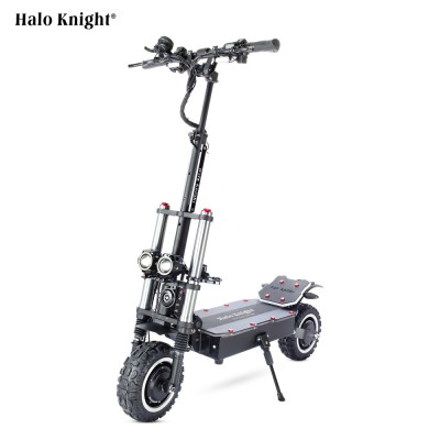 Halo Knight T107 Pro - Trotinetă electrică pentru cauciucuri de teren de 11 inchi, motor dublu 6000 W 60 V 38,4 Ah, viteză maximă de 95 km/h foto