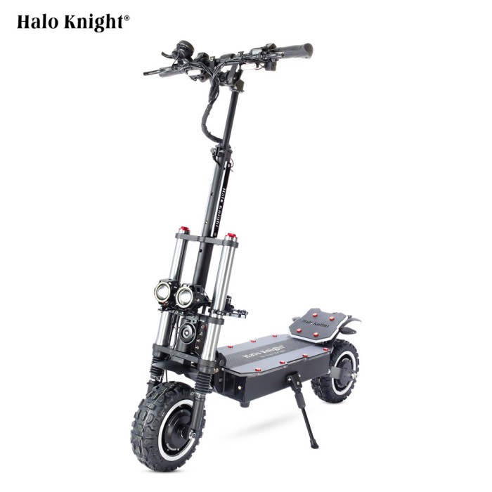 Halo Knight T107 Pro - Trotinetă electrică pentru cauciucuri de teren de 11 inchi, motor dublu 6000 W 60 V 38,4 Ah, viteză maximă de 95 km/h