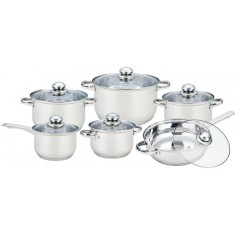 Set oale Grunberg 12 piese, inox cu capace din sticla, rezistente la uzura indelungata