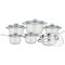 Set oale Grunberg 12 piese, inox cu capace din sticla, rezistente la uzura indelungata