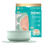 Bol Silicon cu Ventuza Baboo - verde, 6 luni+