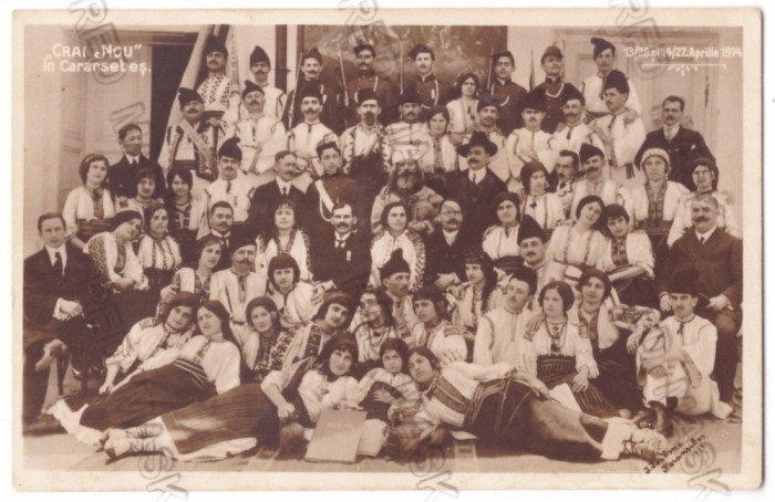 2980 - CARANSEBES, Timis, ETHNIC Ansamblul Crai Nou - old PC real Photo - unused
