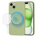 Husa MagSafe pentru Apple iPhone 15 Plus, Techsuit, SoftFlex, Verde Deschis
