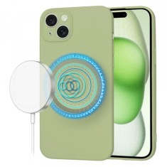 Husa MagSafe pentru Apple iPhone 15 Plus, Techsuit, SoftFlex, Verde Deschis