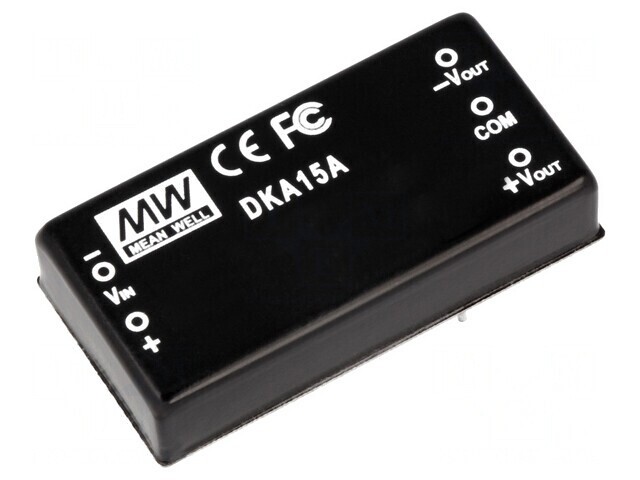 Convertor DC/DC 15W 9-18V la 15V/-15V THT