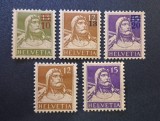 Elveția (Helvetia) 1914&ndash;1921 - "Bustul lui Wilhelm Tell" (Wilhelm Tell Bust - Valori Standard &amp; Supratipare Provizorii de Ajustare) - Cod: -OD1